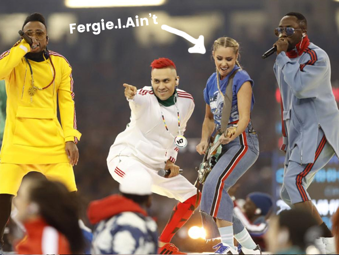  The Black Eyed Peas intentan otra Superbowl en la final de la Champions League